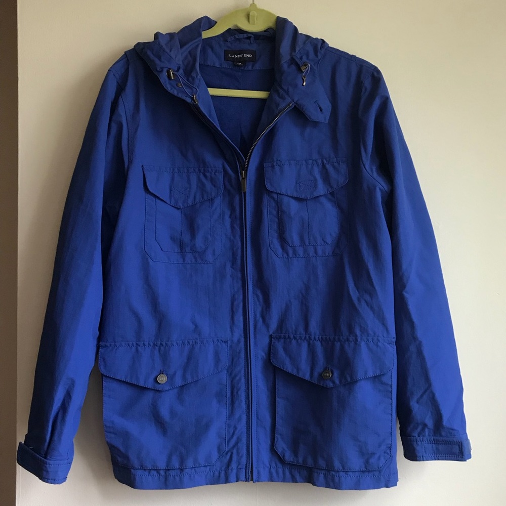 Lands End blue jacket lightly lined medium 38-40